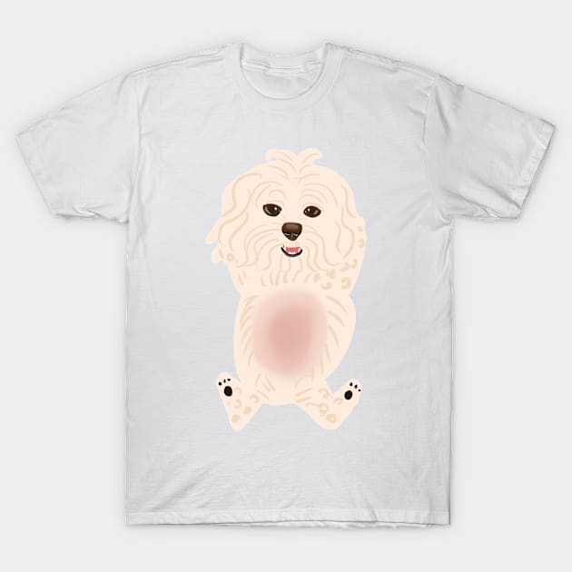 Maltipoo asking for belly rub T-Shirt by PatternbyNOK